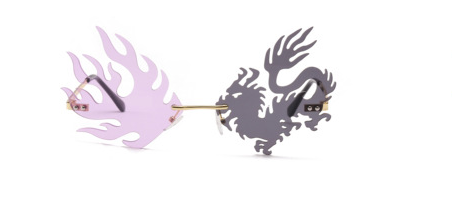 Dragon Flame Rimless Sunglasses — Festival Statement Eyewear