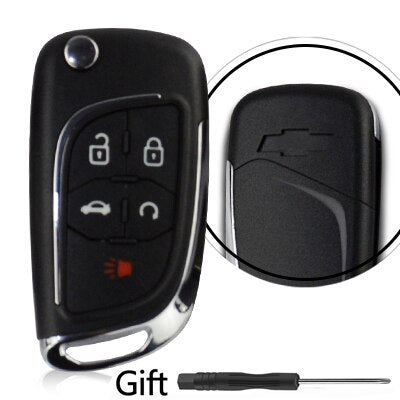 Car Key Shell Replacement Kit — Flip Remote for Chevy