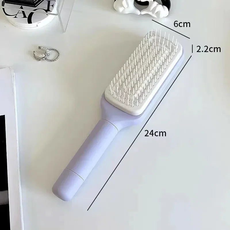Self-Cleaning Rotating Hairbrush – Anti-Static Scalp Massage