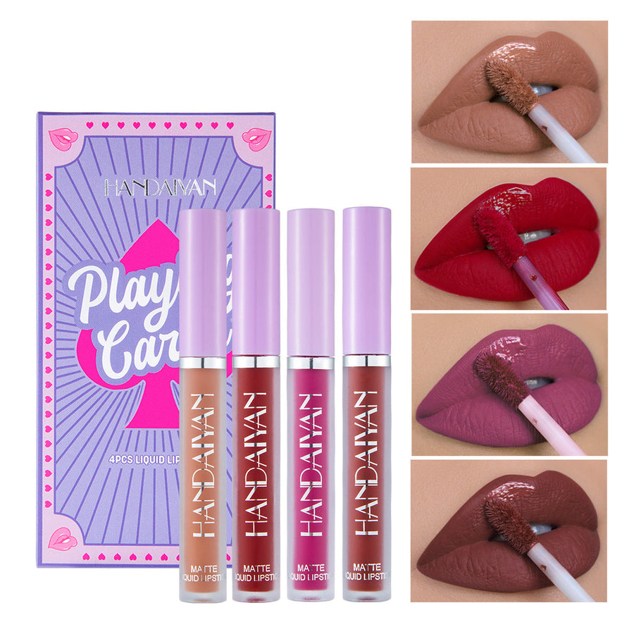 Matte Liquid Lipstick Set of 4 | Nude, Berry & Red