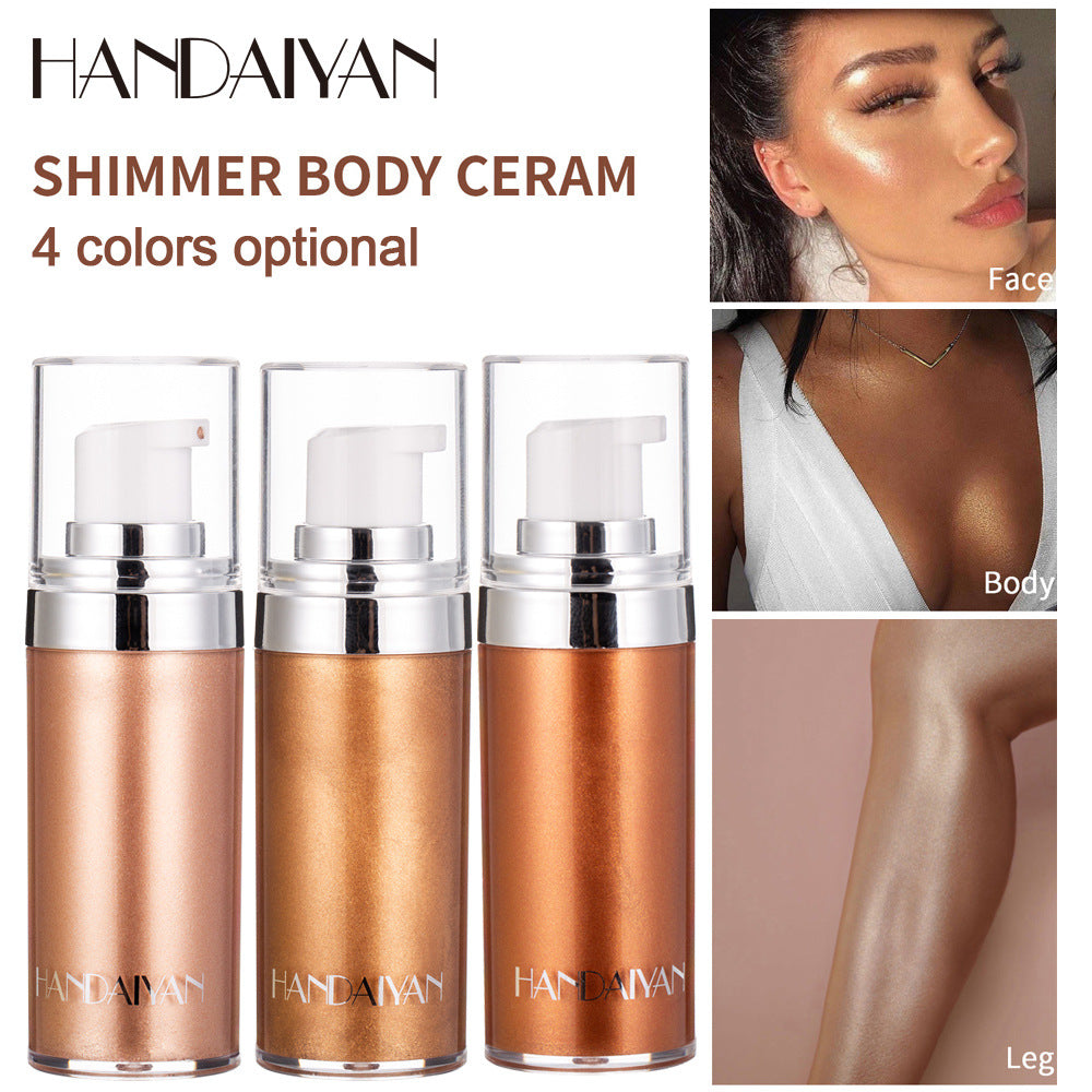 Body Highlighter Liquid for a Wearable Metallic Glow