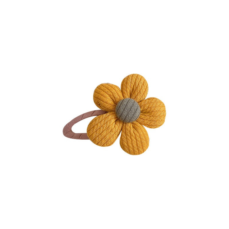 Children's Knitted Flower Hair Clips — Cute 3D Floral Accents