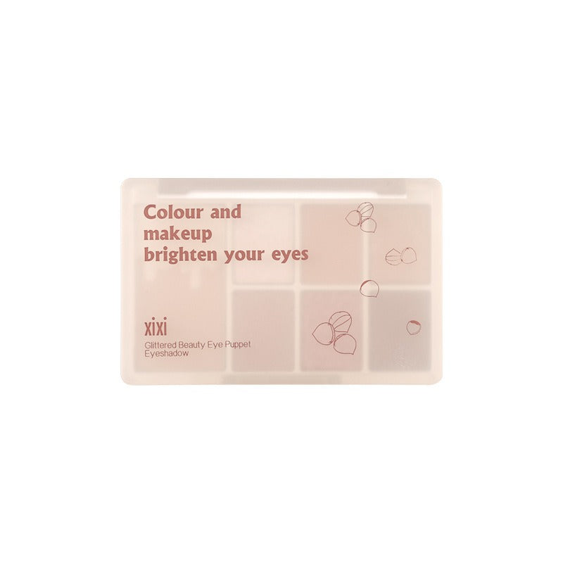 7-Color Eyeshadow Palette for Rosy Glitter Eye Looks