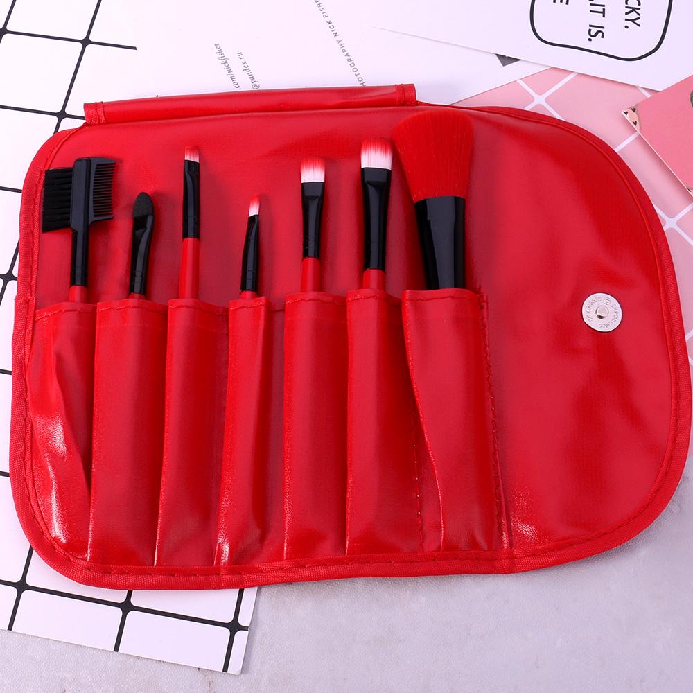 7‑Piece Makeup Brush Set — Soft Bristles, Roll‑Up Case