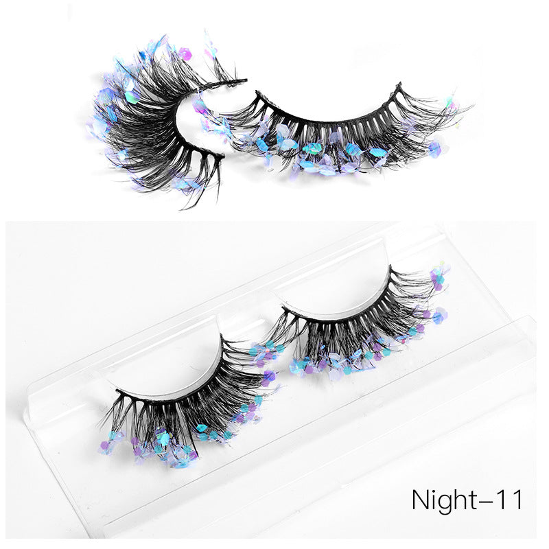 False Eyelashes: 8D Fluffy Colorful Festival Lashes