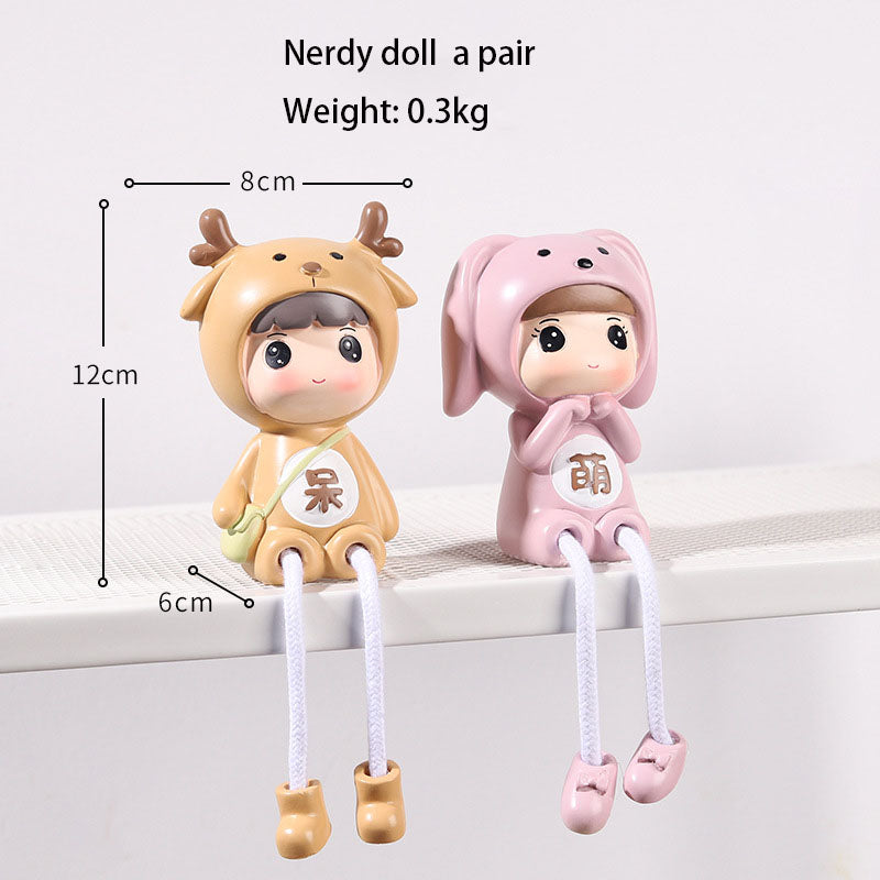 Kawaii Cartoon Hanging Dolls — Cute Shelf Sitters for Desk