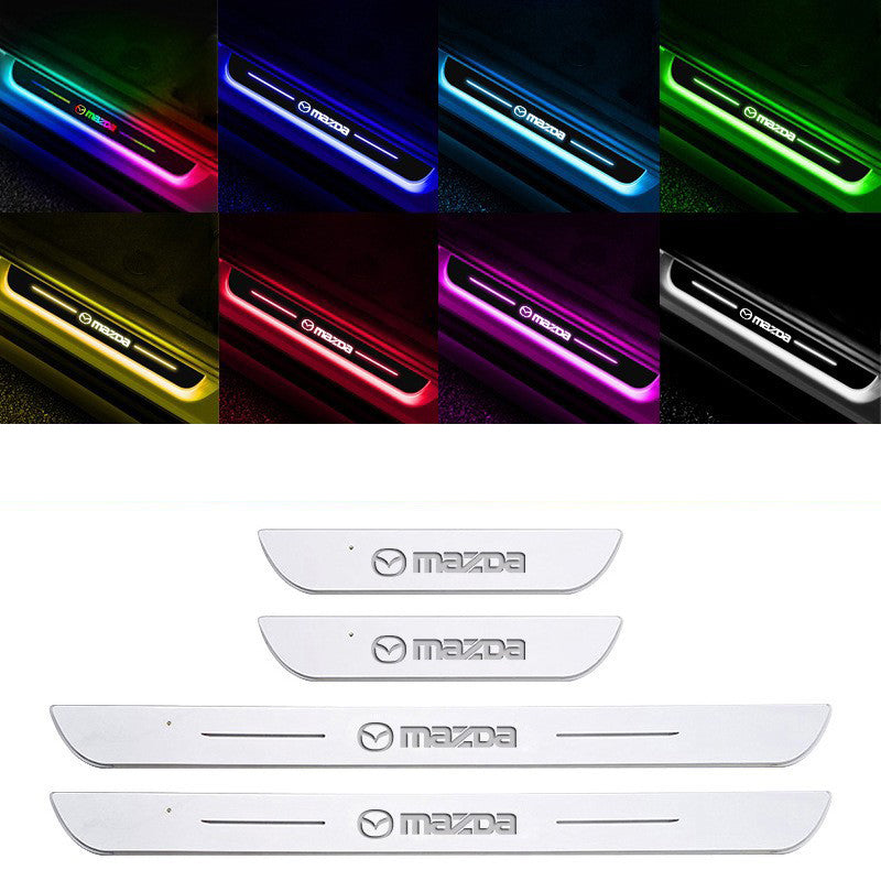 LED Door Sill Scuff Plates — Customizable RGB Neon Lighting