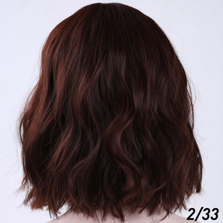 Lavender Curly Bob Wig – Corn Perm Waves, Adjustable Fit