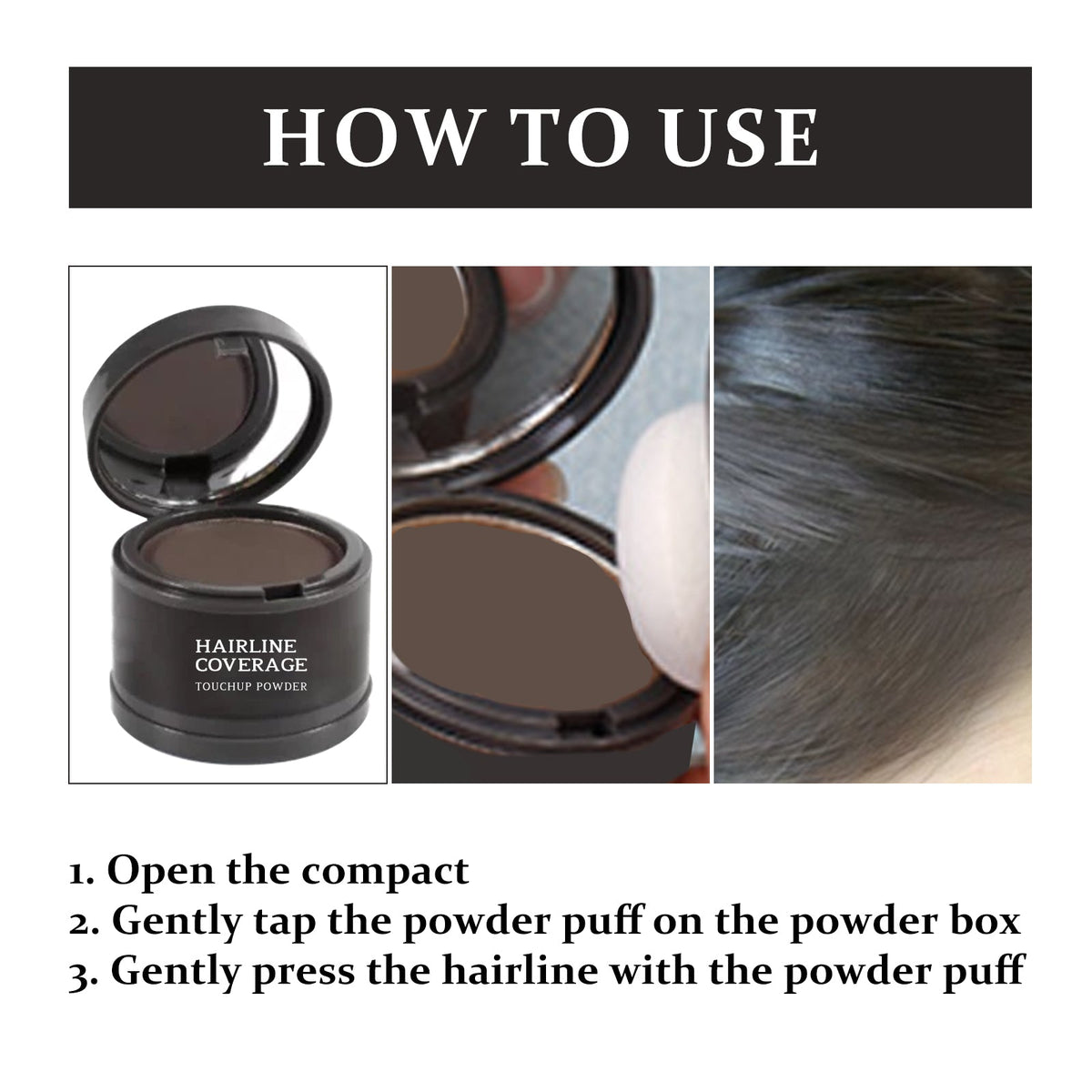 Hairline Concealer Powder for Fuller-Looking Hair