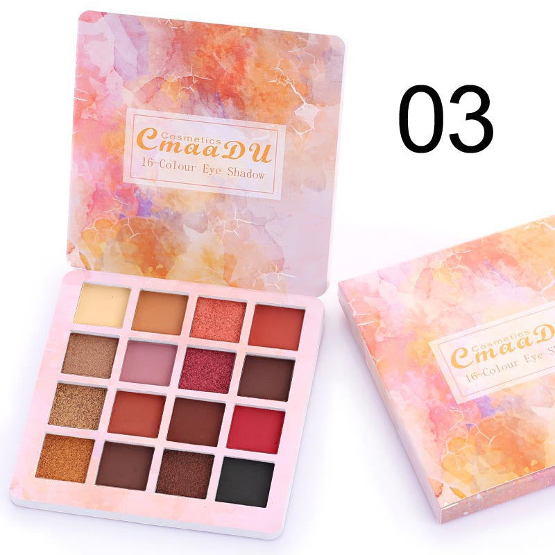 16-Shade Eyeshadow Palette for Matte & Glitter Looks