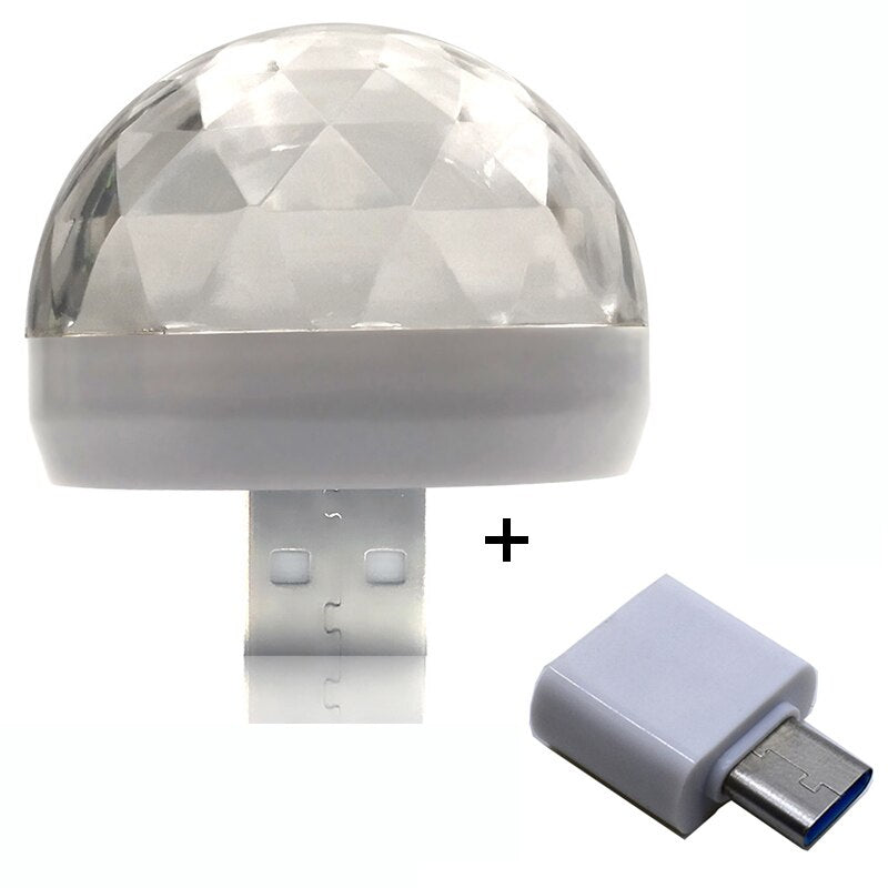 Mini USB Disco Ball Light – Voice-Controlled RGB Party