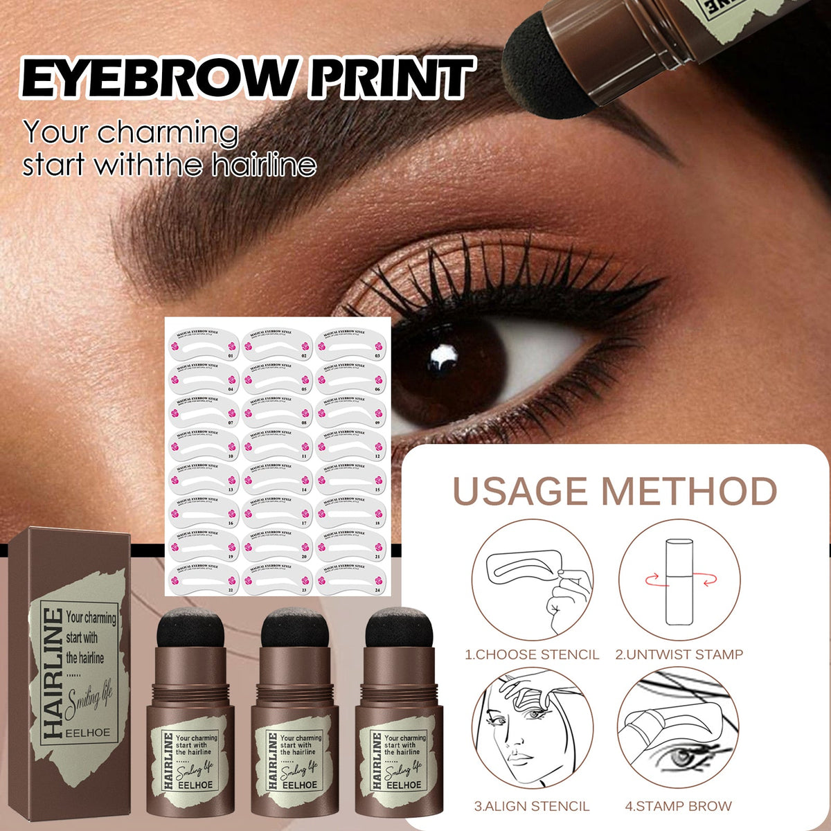 Eyebrow Stamp Kit for Fast, Even, Natural-Looking Brows
