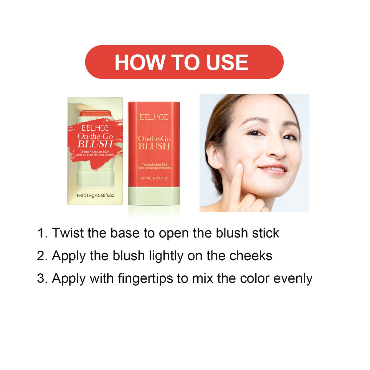 Blush Stick Makeup for Quick Eye and Cheek Color