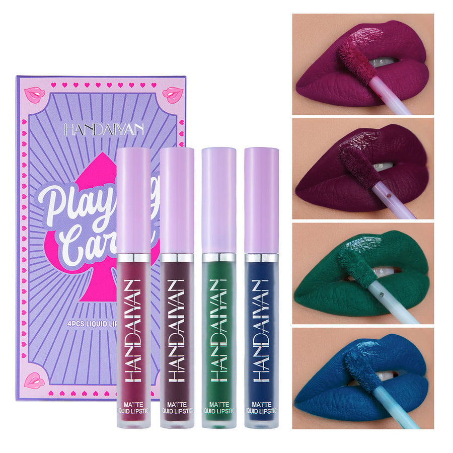 Matte Liquid Lipstick Set of 4 | Nude, Berry & Red
