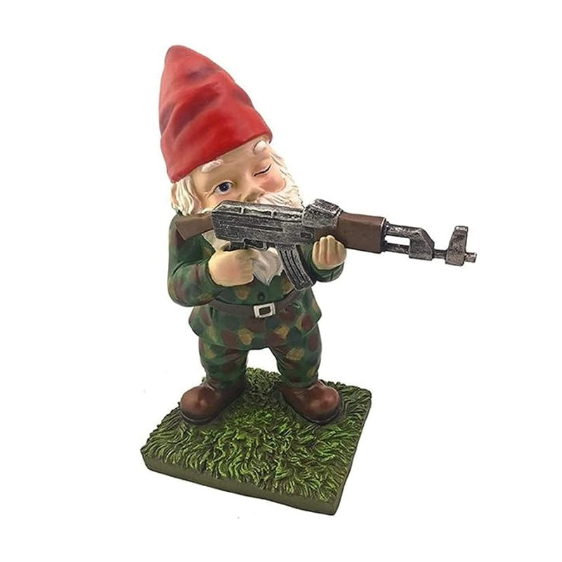 Army Gnome Garden Statue Set – Playful Outdoor Decor