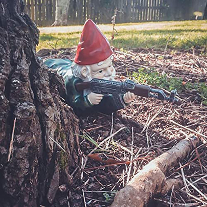 Army Gnome Garden Statue Set – Playful Outdoor Decor