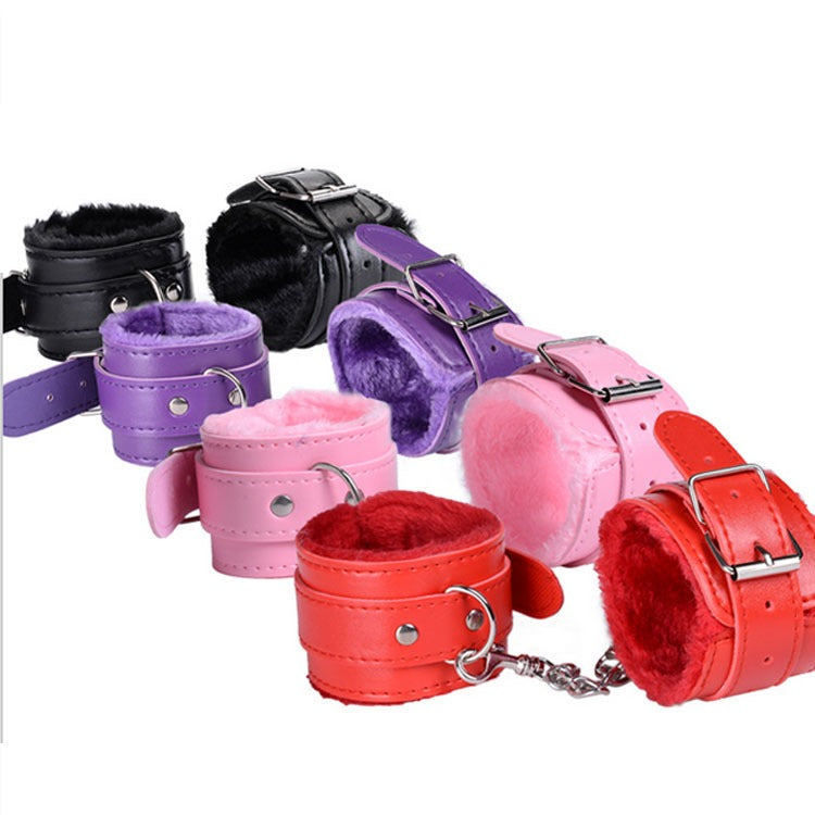 Plush-Lined Faux Leather Handcuffs for Playful Roleplay