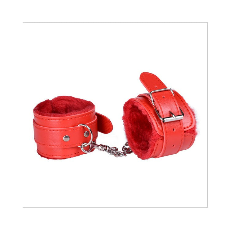 Plush-Lined Faux Leather Handcuffs for Playful Roleplay