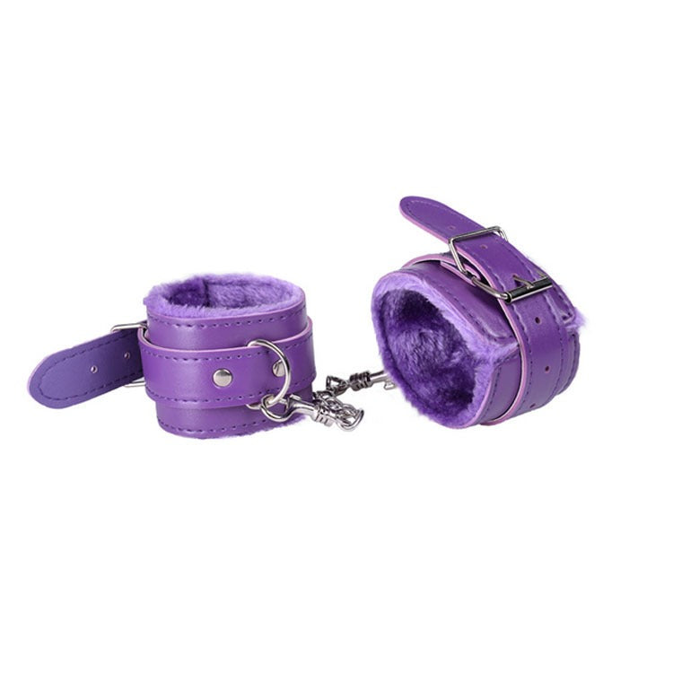 Plush-Lined Faux Leather Handcuffs for Playful Roleplay