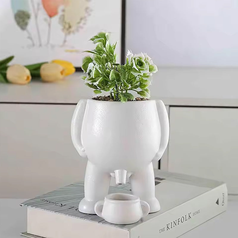 Funny Peeing Vase Planter for Playful Home Decor Gift