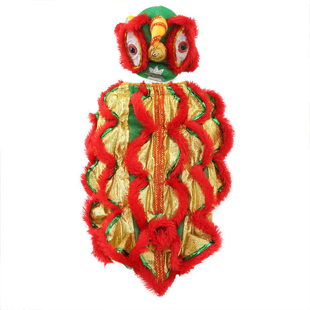 Chinese Lion Dance Pet Costume for Festive Photos