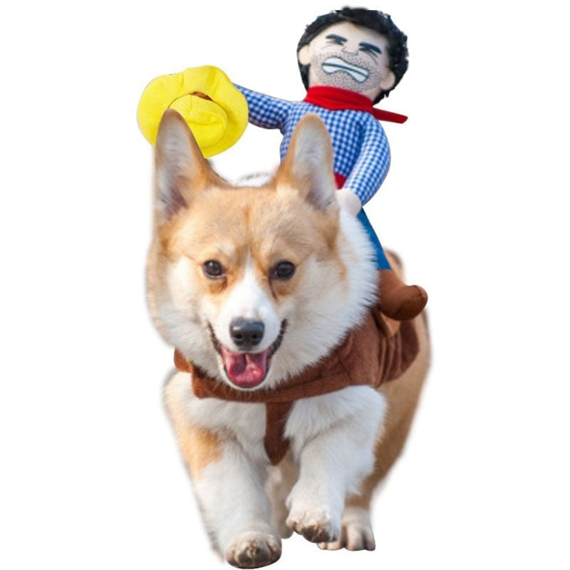 Pet Cowboy Costume for Funny Riding-Pet Halloween Photos