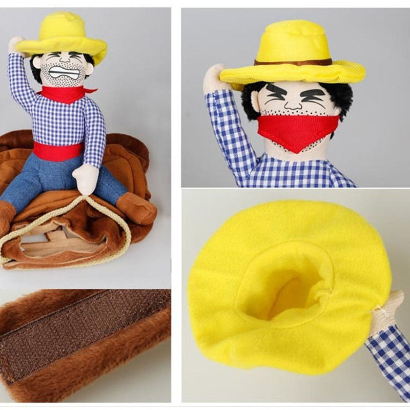 Pet Cowboy Costume for Funny Riding-Pet Halloween Photos