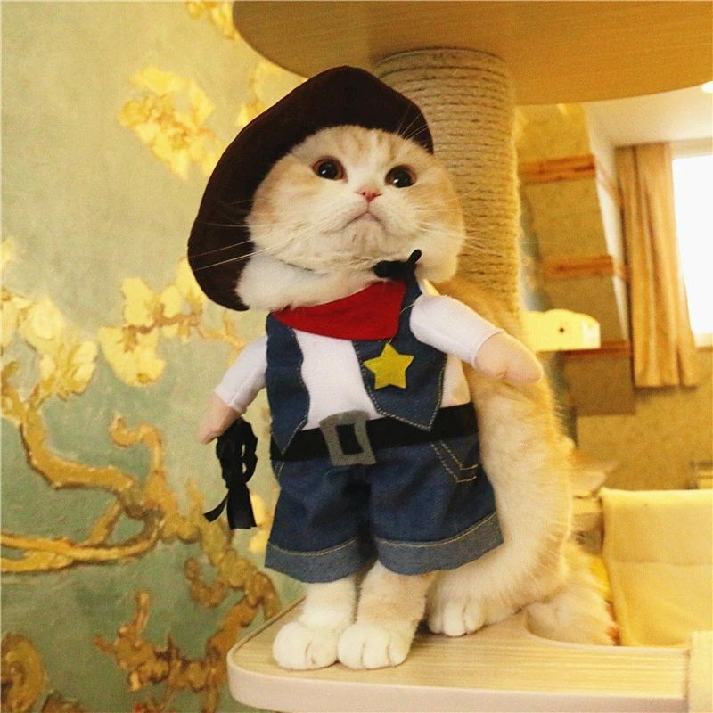Pet Cowboy Costume Set for Funny Western Party Photos