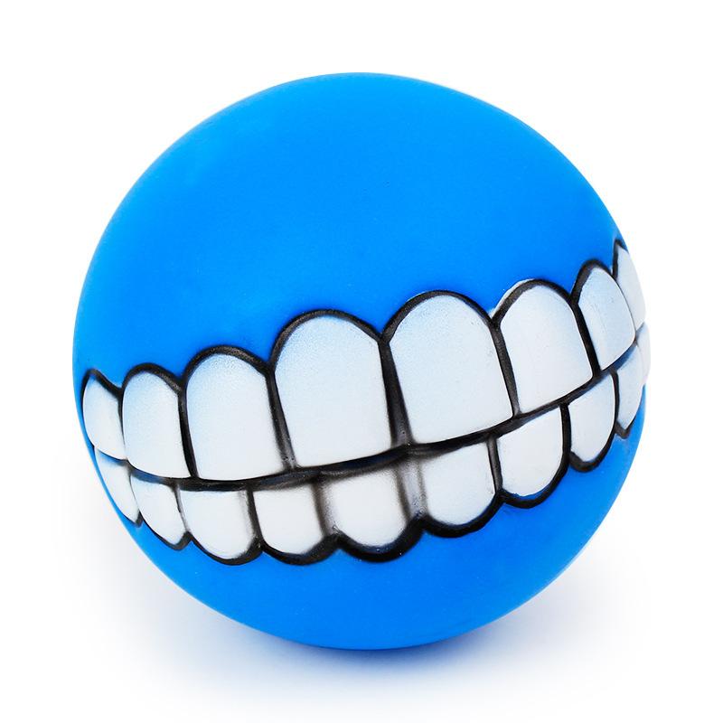 Squeaky Teeth Ball Dog Toy for Puppy Fetch and Chew