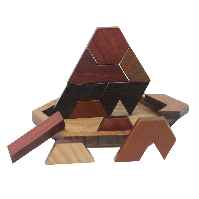 Geometric Wooden Puzzle Board for Screen-Free Play