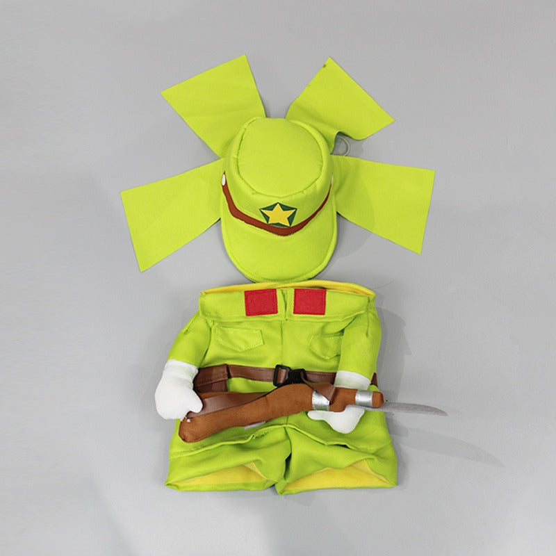 Pet Halloween Costume: Funny Green Adventurer Outfit