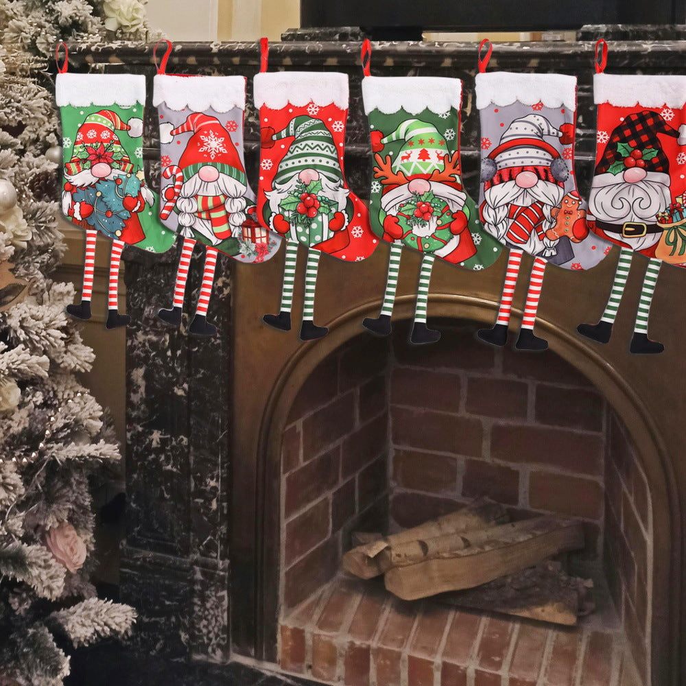 Fuzzy Christmas Stockings for Playful Mantel Decor