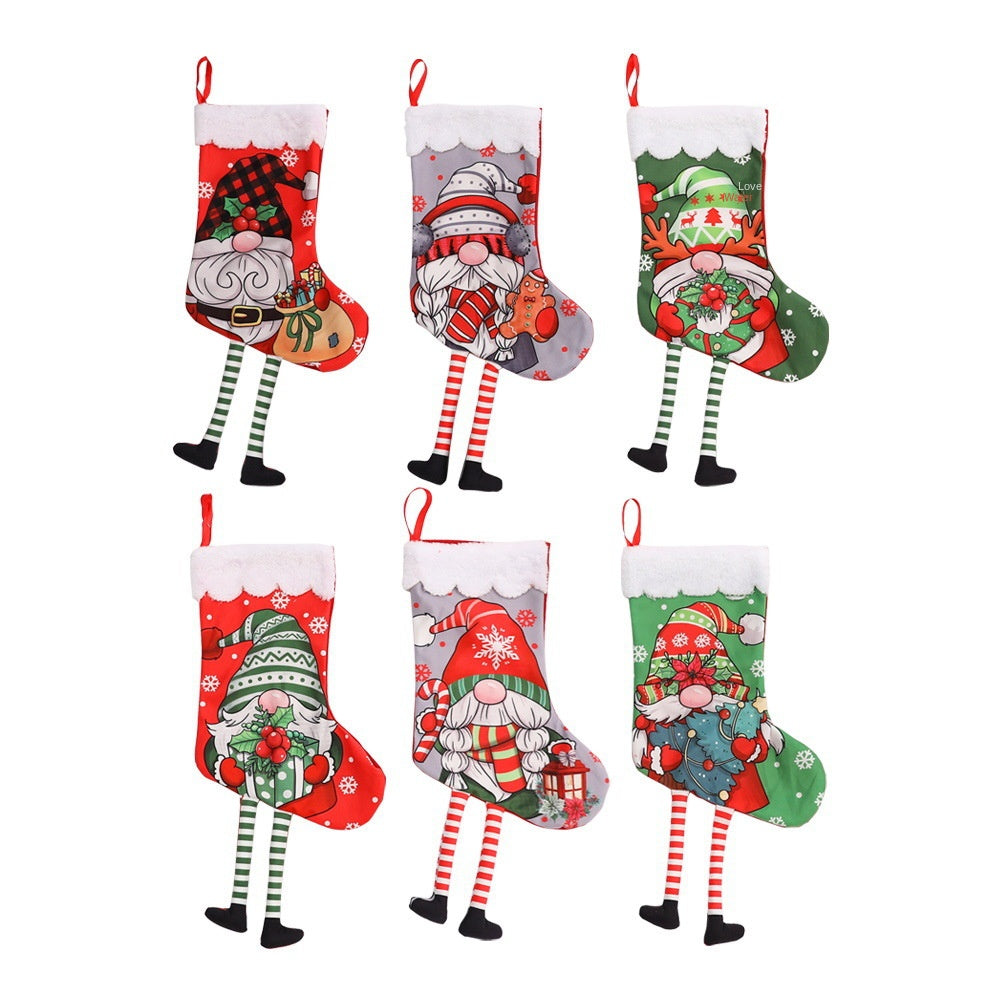 Fuzzy Christmas Stockings for Playful Mantel Decor