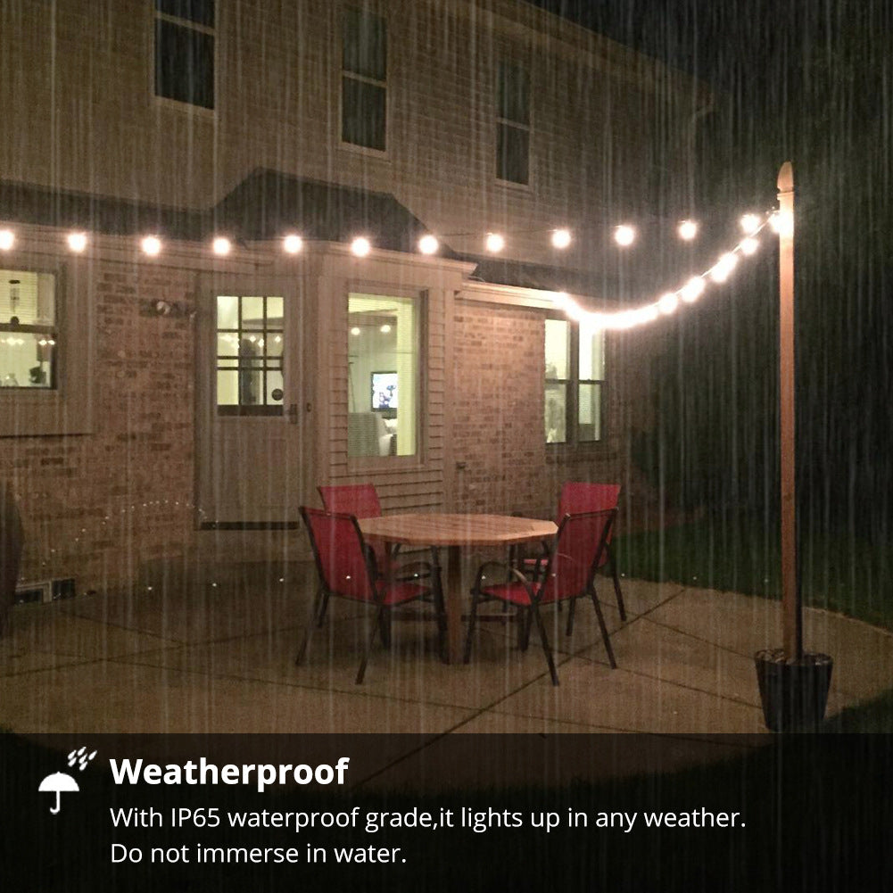Outdoor G40 String Lights: Waterproof Warm Tungsten Glow