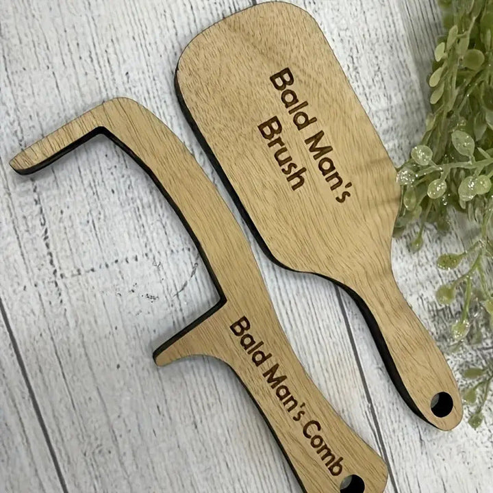 Bald Man Comb & Brush Gift Set, Funny Grooming Gift