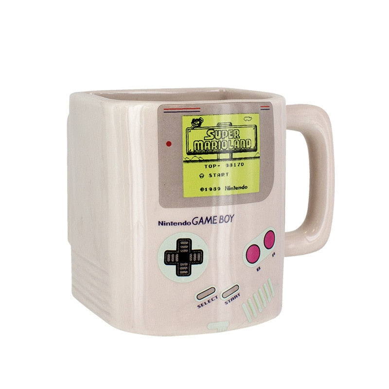 Retro Game Boy Ceramic Mug with Cookie Pocket for Coffee