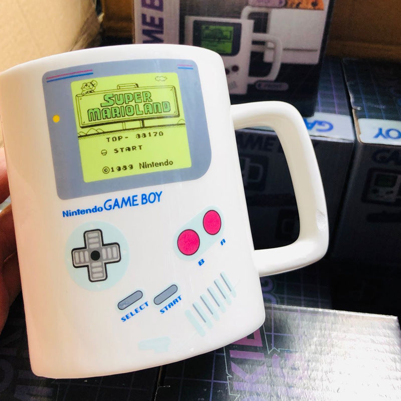 Retro Game Boy Ceramic Mug with Cookie Pocket for Coffee