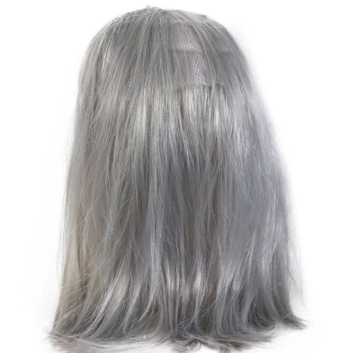 White Walker Cosplay Mask With Long Attached Gray Wig