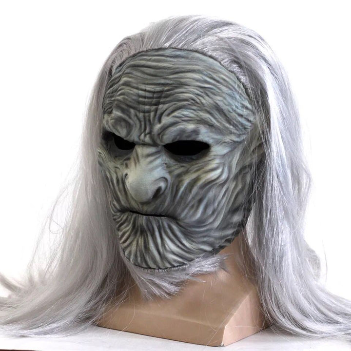 Night King Style Cosplay Mask With Glowing Blue Eyes