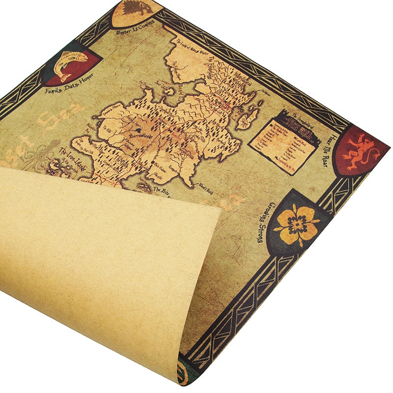 Westeros Map Poster - Vintage Fantasy Wall Art Decor