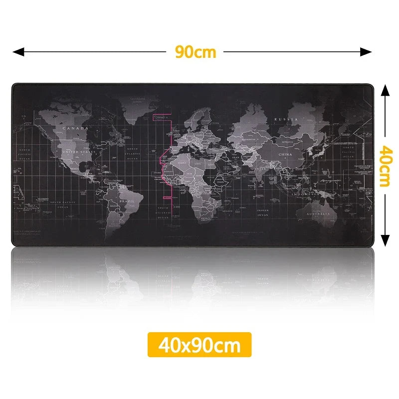 Large RGB Gaming Mouse Pad: Smooth World Map Desk Mat