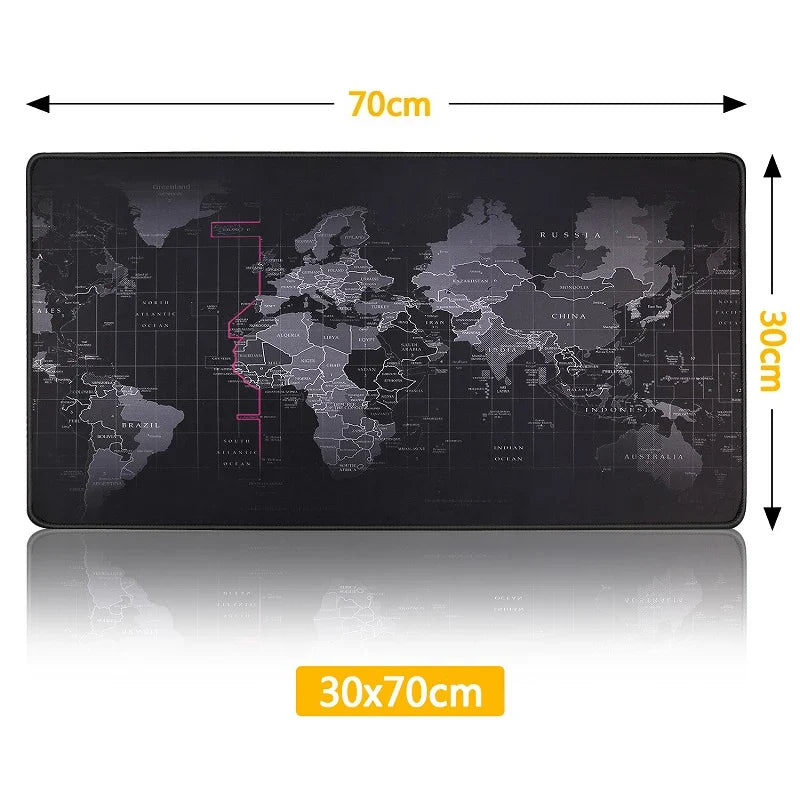 Large RGB Gaming Mouse Pad: Smooth World Map Desk Mat