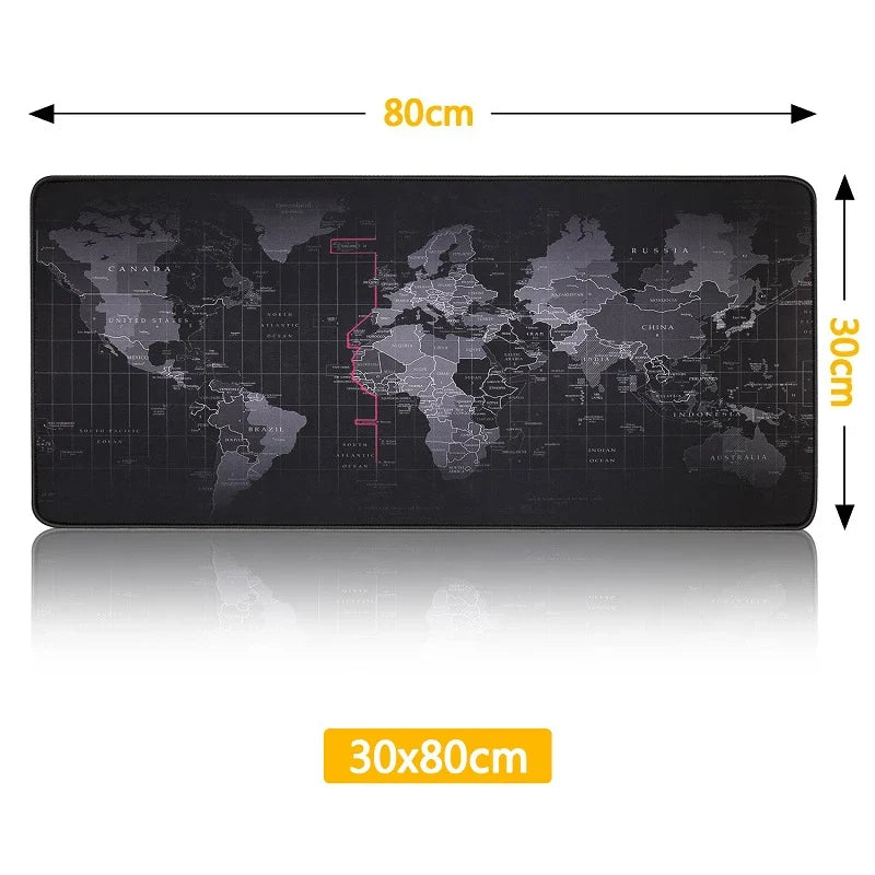 Large RGB Gaming Mouse Pad: Smooth World Map Desk Mat