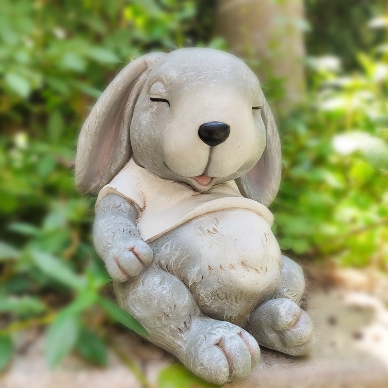 Sleeping Rabbit Garden Decor for Cozy Outdoor Charm