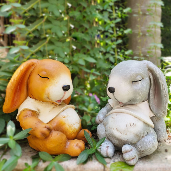 Sleeping Rabbit Garden Decor for Cozy Outdoor Charm