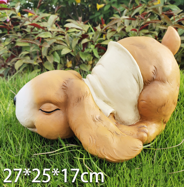 Sleeping Rabbit Garden Decor for Cozy Outdoor Charm