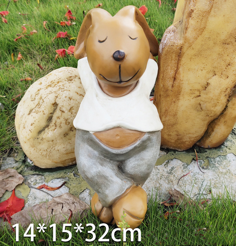 Sleeping Rabbit Garden Decor for Cozy Outdoor Charm