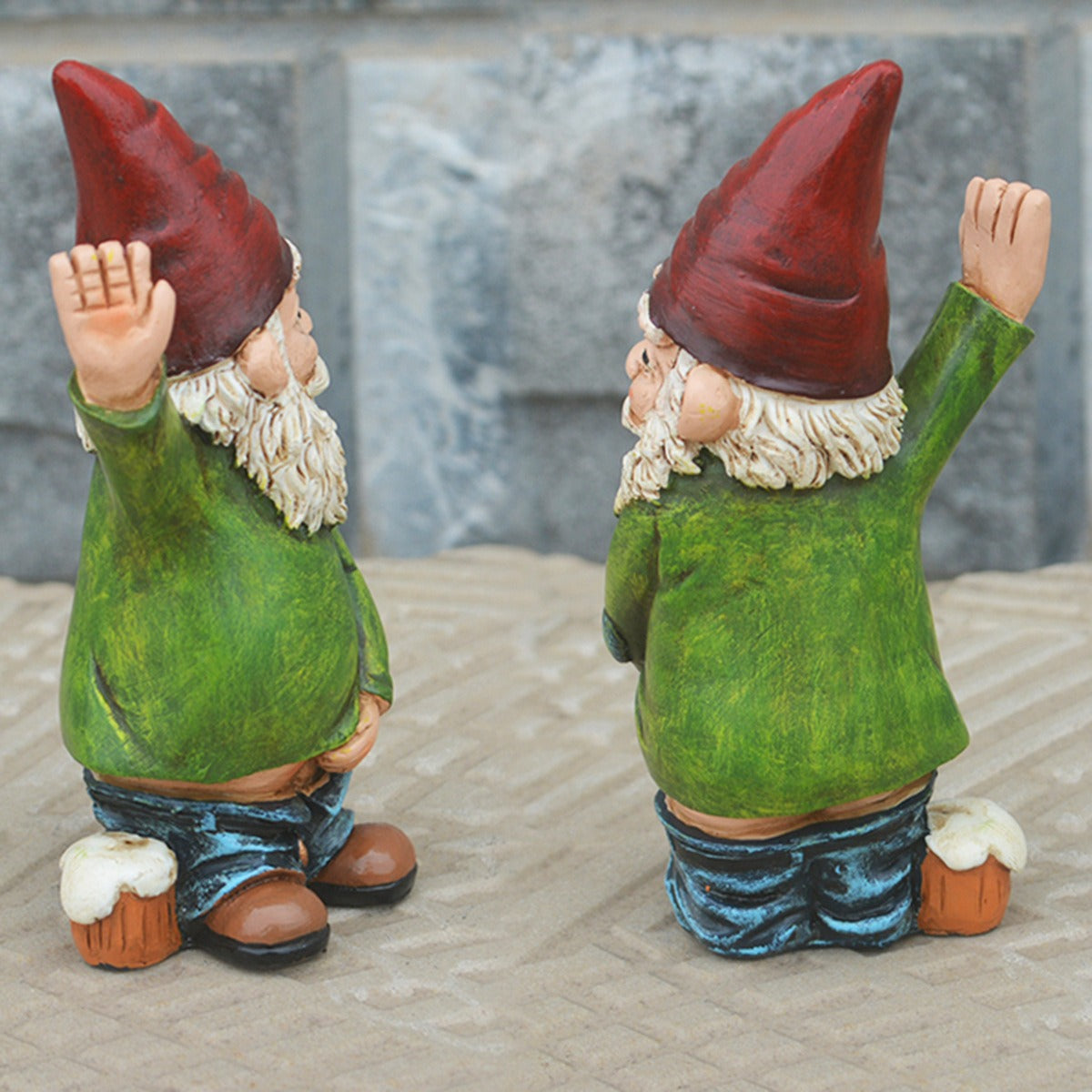 Peeing Garden Gnome Resin Ornament for Whimsical Yards