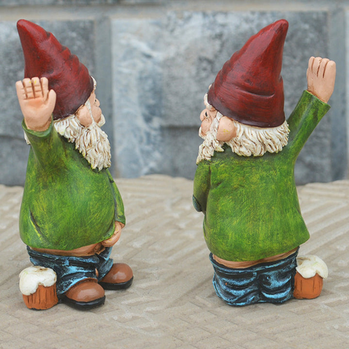 Peeing Garden Gnome Resin Ornament for Whimsical Yards