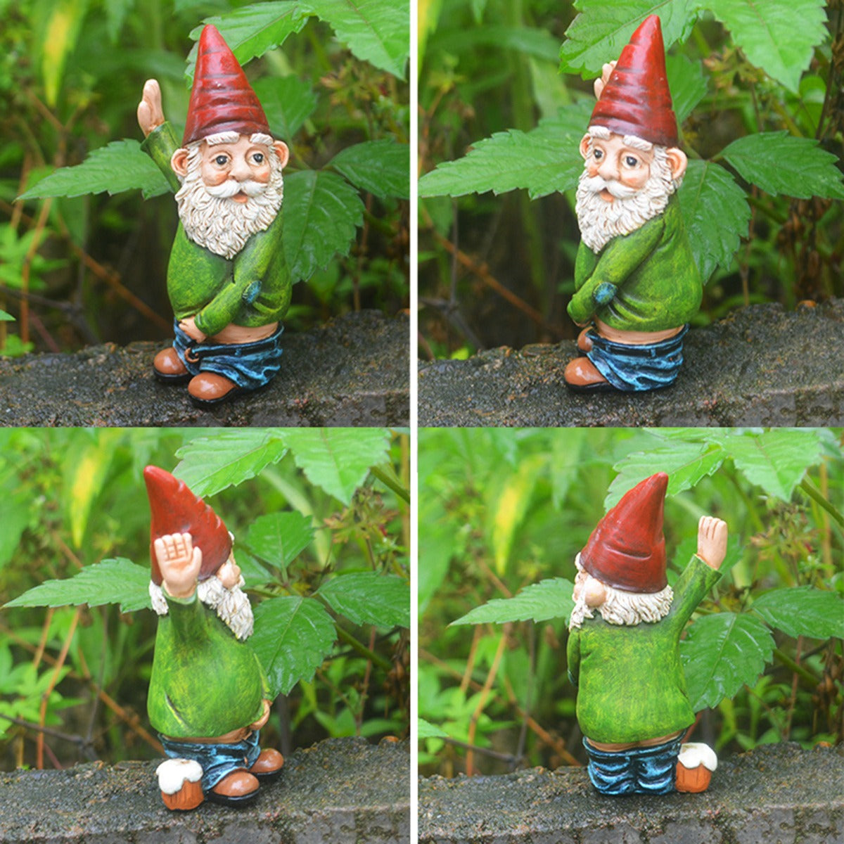 Peeing Garden Gnome Resin Ornament for Whimsical Yards